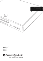 Cambridge Audio Azur 350C - Owners manual